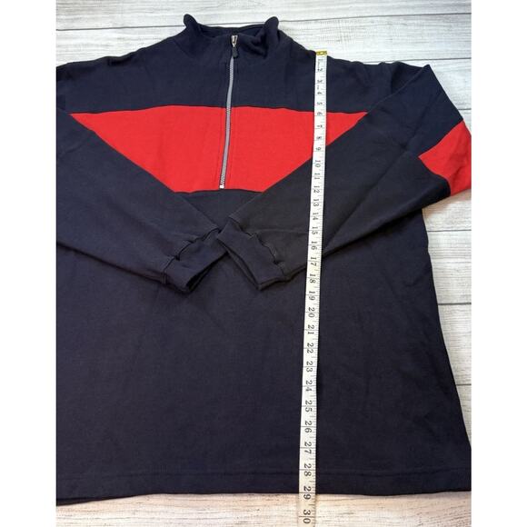 Marlboro Vintage Men’s Sweater Red Black 1/4 Zip Deadstock Size Large - Picture 2 of 7